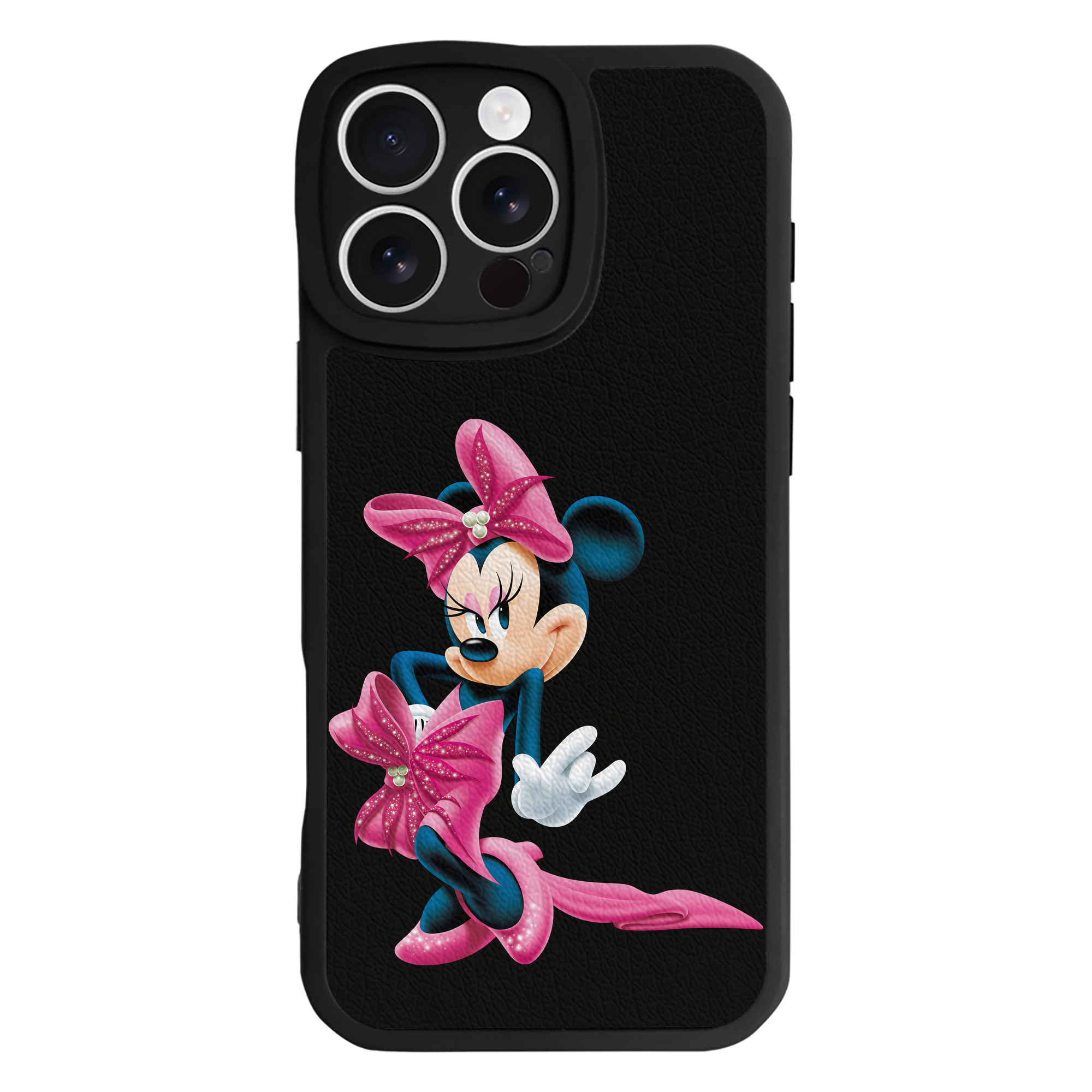 （画像用） ミッキーマウス Mickey Mouse 【iPhone 16シリーズ対応】シリコンスマホケース（レザー調） 材質：シリコン